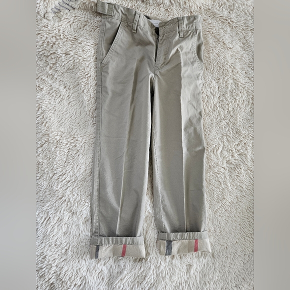 Burberry boys' tan cuffed pants/chinos size